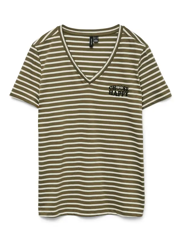 VERO MODA VERO MODA Majica  oliva / črna / bela