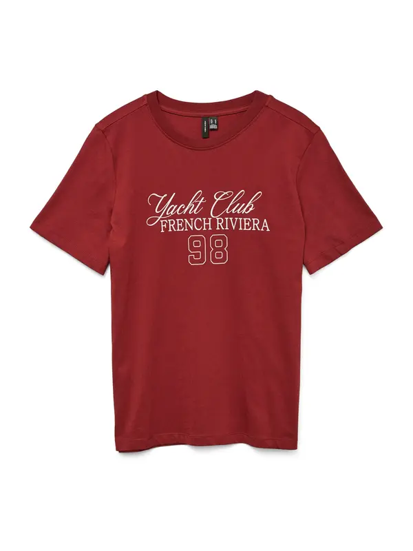 VERO MODA VERO MODA Majica 'VMABY PAULINA'  vinsko rdeča / bela