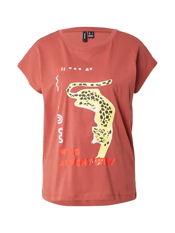 VERO MODA VERO MODA Majica 'VMCORY AVA'  limona / češnjevo rdeča / črna / bela