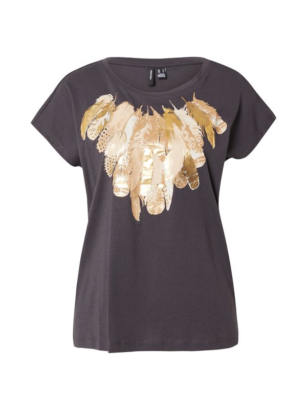 VERO MODA VERO MODA Majica 'VMJEANI'  bež / zlato-rumena / temno siva