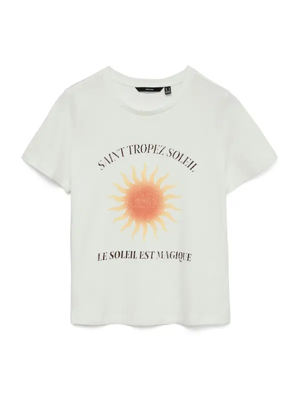 VERO MODA VERO MODA Majica 'VMLISE OLLY'  marelica / svetlo oranžna / črna / bela