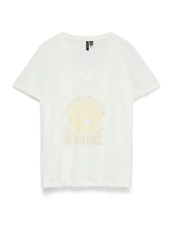 VERO MODA VERO MODA Majica 'VMMIRIAM VANESSA'  kit / rumena / bela