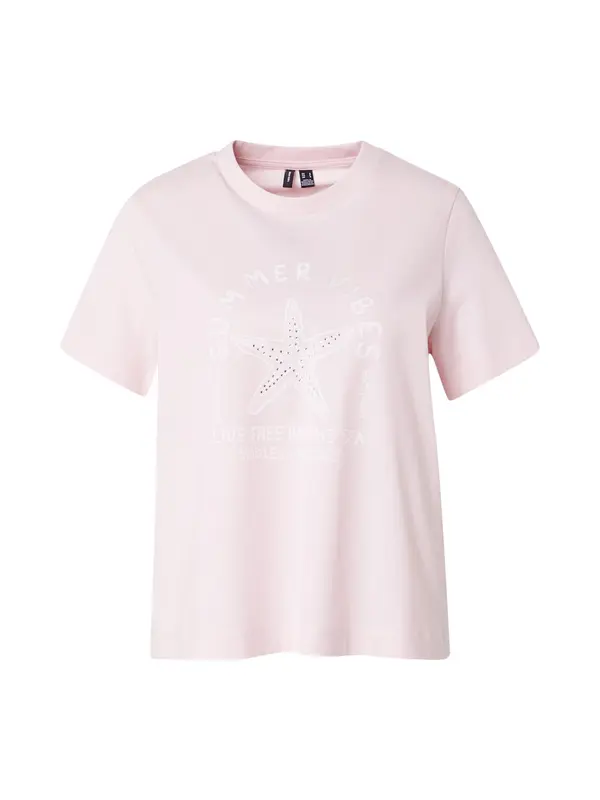 VERO MODA VERO MODA Majica 'VMPALMA METTE'  roza / bela