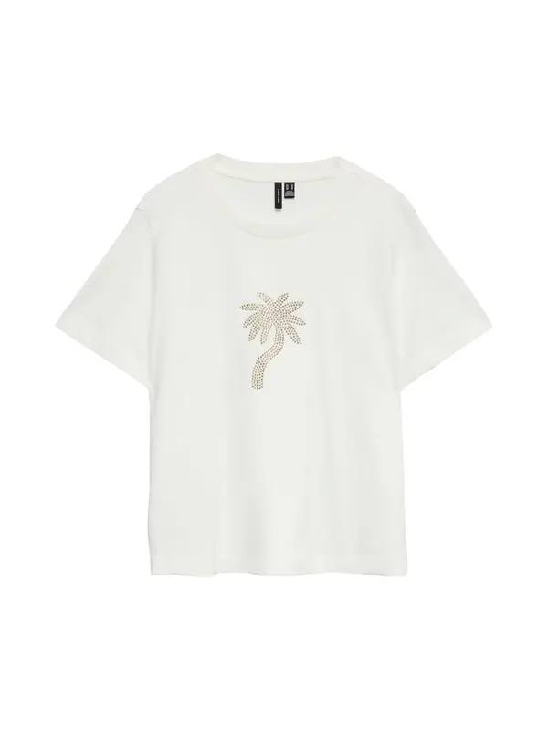 VERO MODA VERO MODA Majica 'VMPALMA METTE'  zlata / bela
