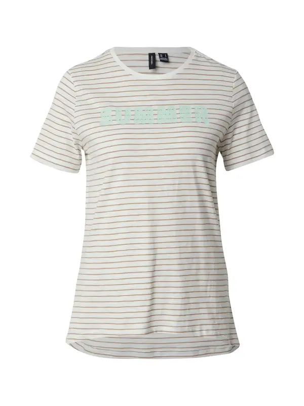 VERO MODA VERO MODA Majica 'VMSIMONE'  bež / svetlo zelena / bela