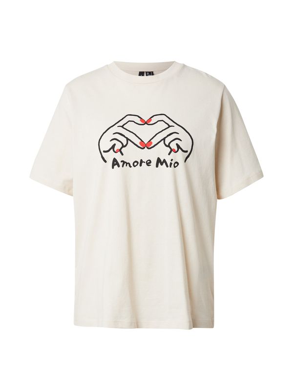 VERO MODA VERO MODA Majica 'VMVALERIE CATY'  bež / oranžna / črna