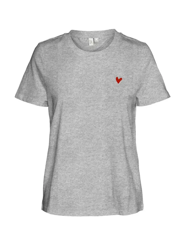 VERO MODA VERO MODA Majica 'VMVIVA'  pegasto siva / živo rdeča