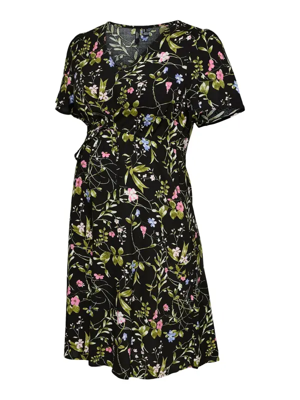 Vero Moda Maternity Vero Moda Maternity Obleka 'VMMeasy'  oliva / svetlo roza / črna / bela