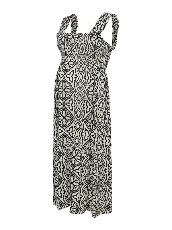 Vero Moda Maternity Vero Moda Maternity Obleka 'VMMMenny'  črna / bela