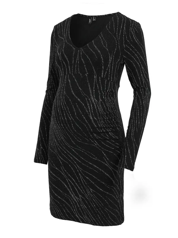 Vero Moda Maternity Vero Moda Maternity Obleka 'VMMNita'  črna / srebrna