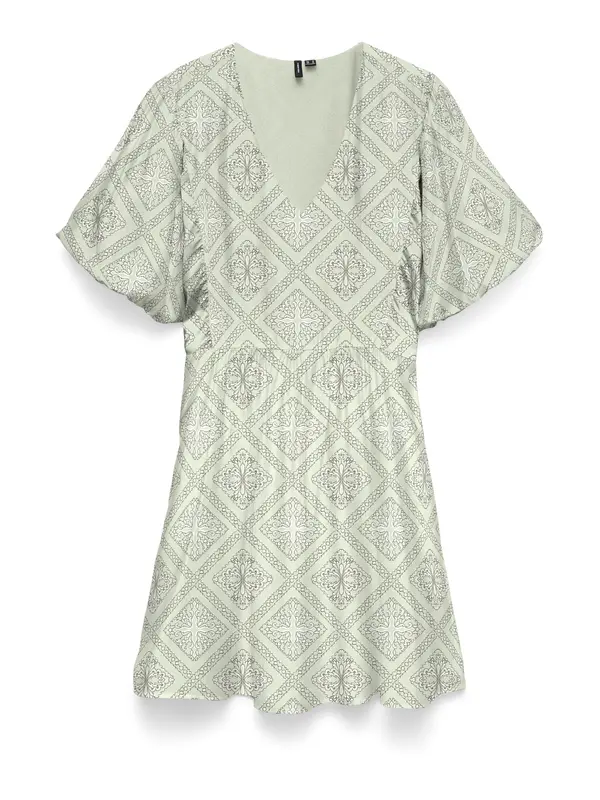 VERO MODA VERO MODA Obleka 'VMBLISS'  svetlo zelena / bela