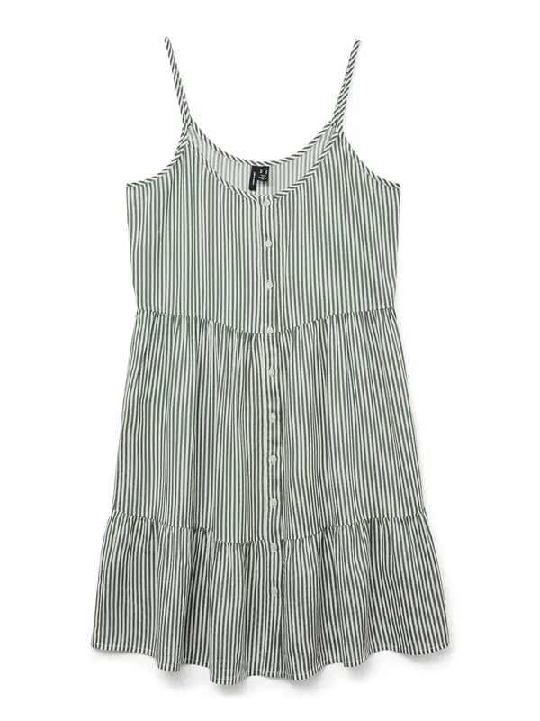 VERO MODA VERO MODA Obleka 'VMBumpy'  temno zelena / bela