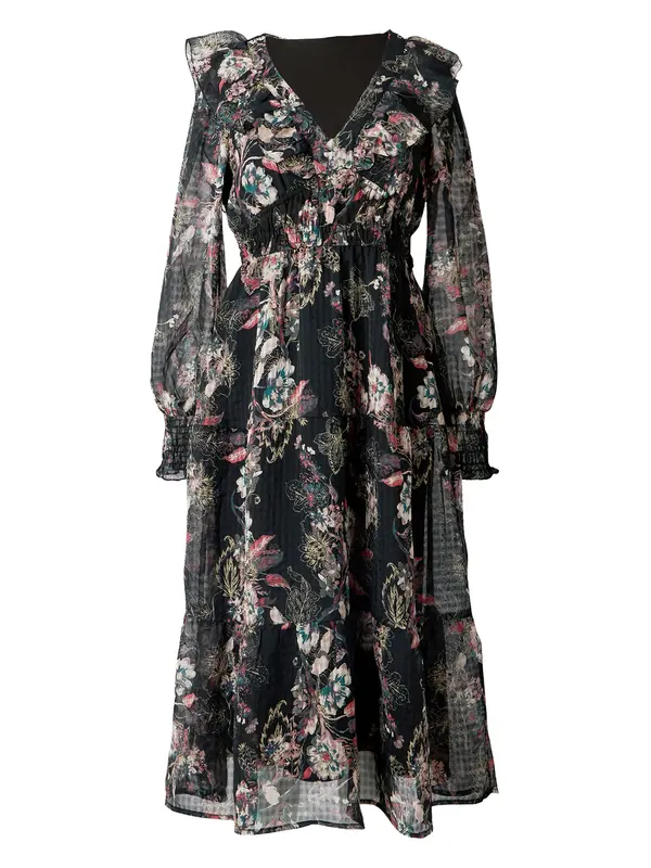 VERO MODA VERO MODA Obleka 'VMPetra'  petrol / staro roza / svetlo rdeča / črna