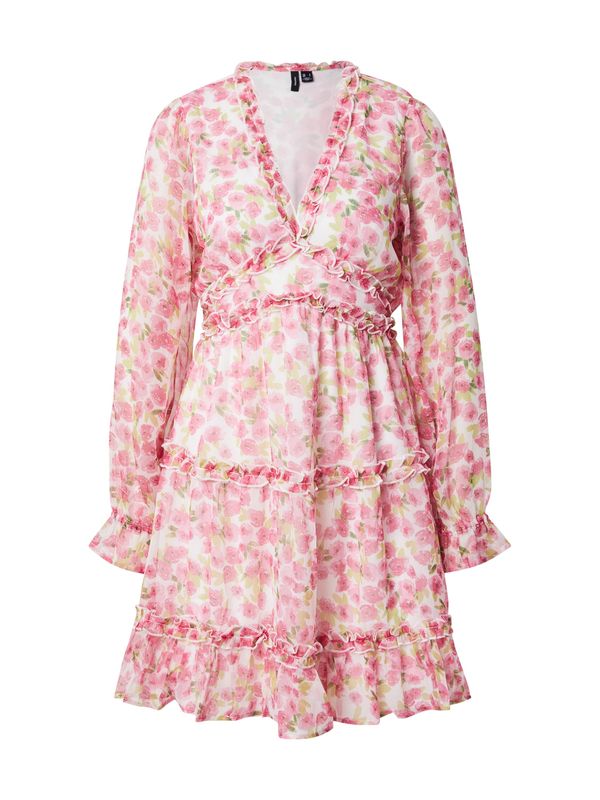 VERO MODA VERO MODA Obleka 'VMSMILLA'  limeta / roza / bela