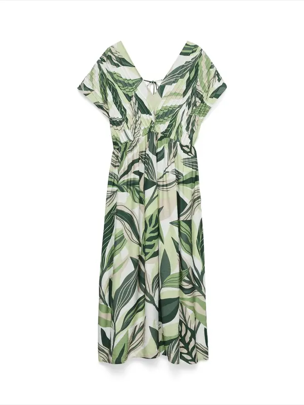 VERO MODA VERO MODA Obleka 'VMZOEY'  svetlo zelena / temno zelena / puder / bela