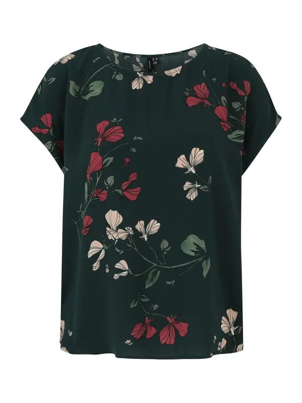 Vero Moda Petite Vero Moda Petite Bluza 'VMNEWHALLIE'  kremna / oliva / jelka / temno rdeča