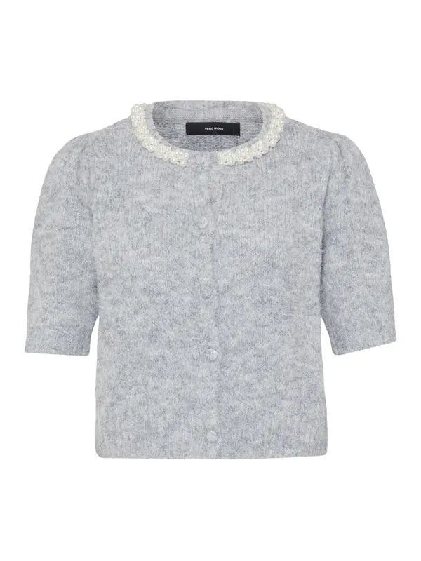 Vero Moda Petite Vero Moda Petite Pletena jopa 'VMOCEAN'  pegasto siva / biserno bela