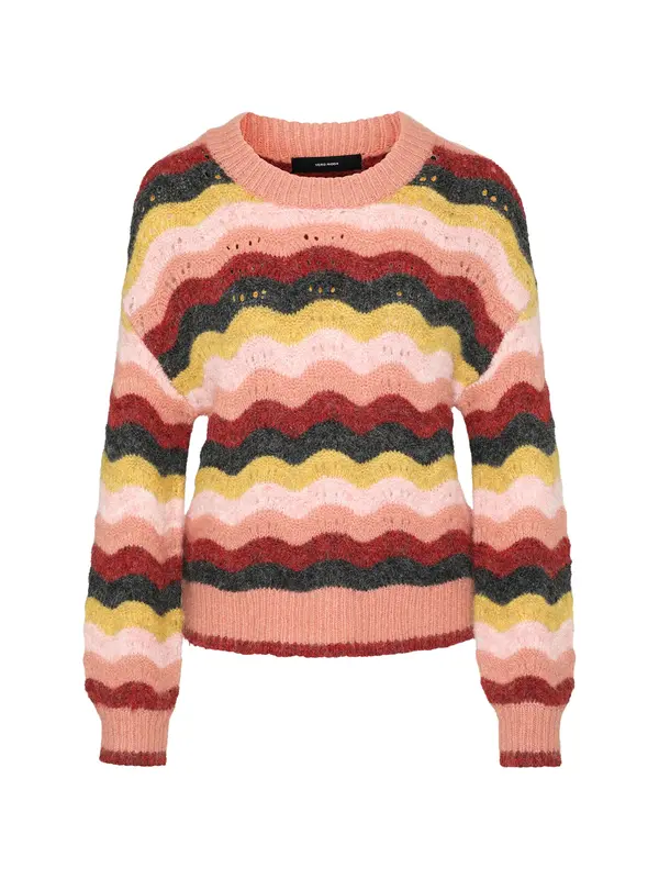 Vero Moda Petite Vero Moda Petite Pulover 'VMDOJA'  rumena / roza / pastelno roza / rjasto rdeča
