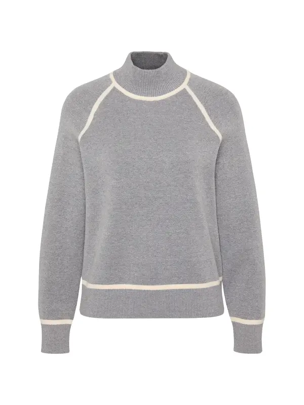 Vero Moda Petite Vero Moda Petite Pulover 'VMGOLD'  pegasto siva / bela