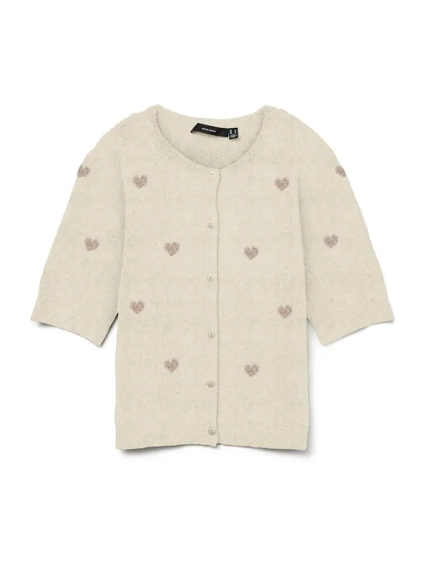 VERO MODA VERO MODA Pletena jopa 'VMDoffy Intarsia'  bež / kremna