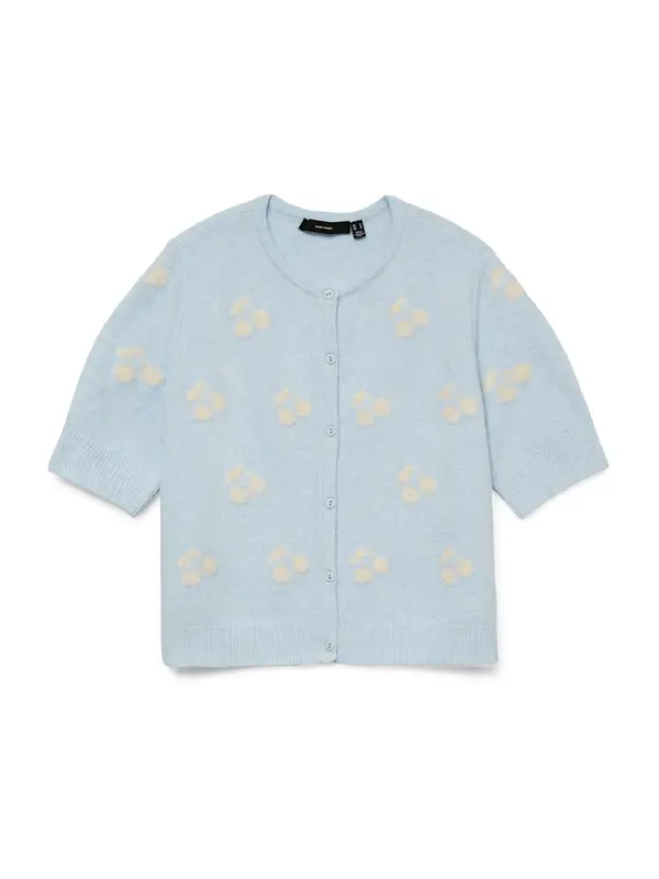 VERO MODA VERO MODA Pletena jopa 'VMDoffy Intarsia'  svetlo modra / bela