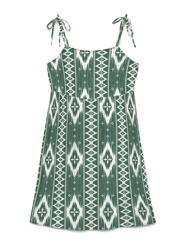 VERO MODA VERO MODA Poletna obleka 'VMMYMILO'  ecru / temno zelena / bela