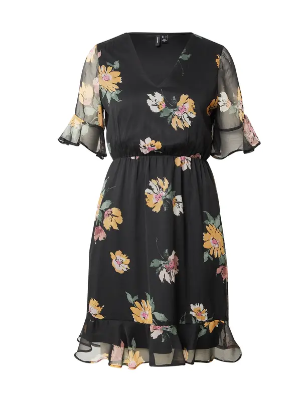 VERO MODA VERO MODA Poletna obleka 'VMSMILLA'  svetlo siva / smaragd / oranžna / črna