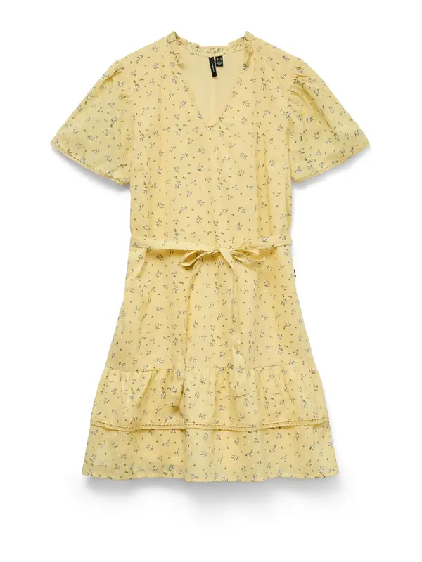 VERO MODA VERO MODA Poletna obleka 'VMTRINE'  pastelno rumena / oliva / majnica