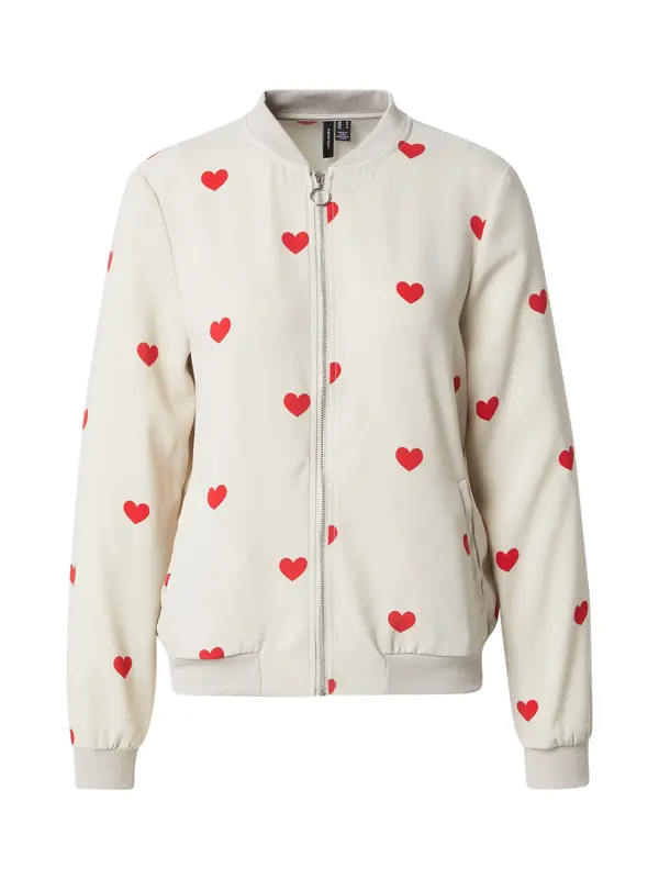 VERO MODA VERO MODA Prehodna jakna 'VMCOCO'  srebrno-siva / rdeča