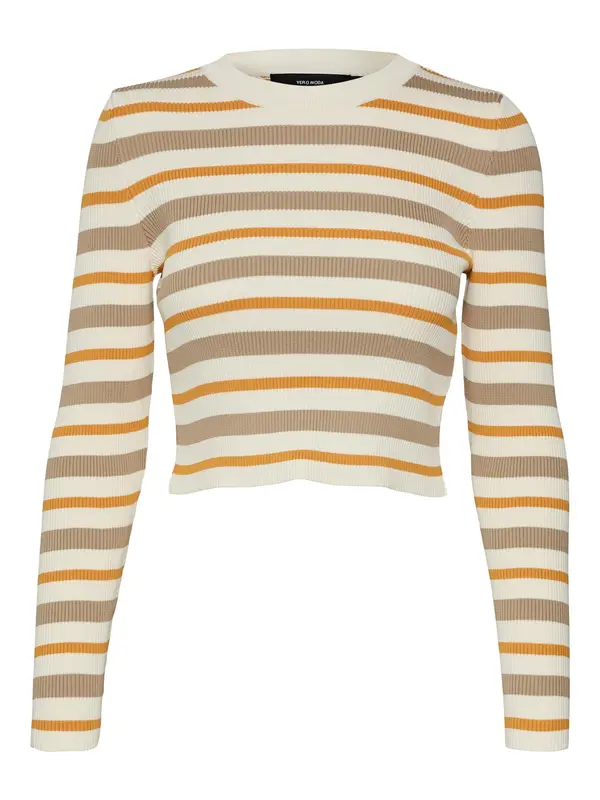 VERO MODA VERO MODA Pulover 'ANITA'  konjak / mokka / pastelno rumena