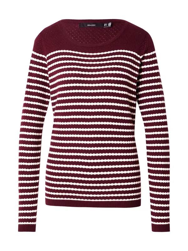 VERO MODA VERO MODA Pulover 'Care'  vinsko rdeča / bela
