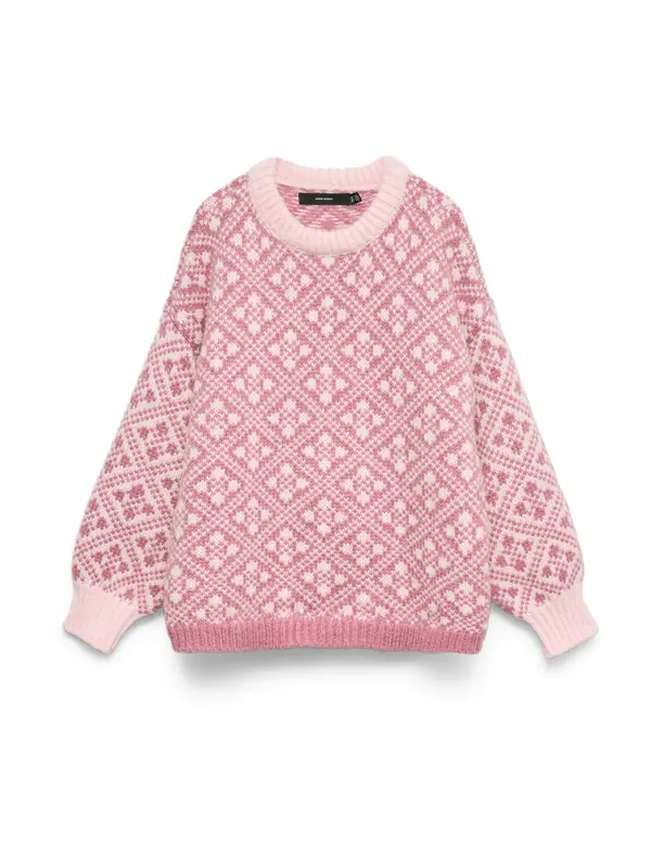 VERO MODA VERO MODA Pulover 'VMINGA'  rosé / eozin / volneno bela