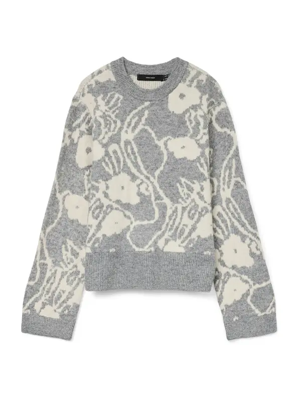 VERO MODA VERO MODA Pulover 'VMKaila'  pegasto siva / off-bela