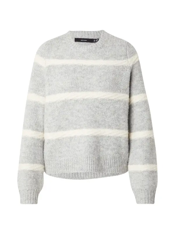 VERO MODA VERO MODA Pulover 'VMZADA'  pegasto siva / bela