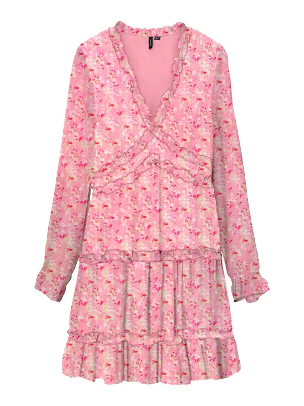 Vero Moda Tall Vero Moda Tall Obleka 'VMSMILLA'  apno / roza / rdeča / bela