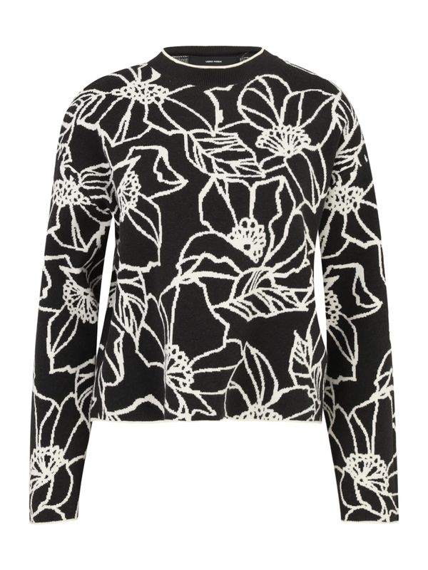 Vero Moda Tall Vero Moda Tall Pulover 'VMNEW FLORA'  črna / bela