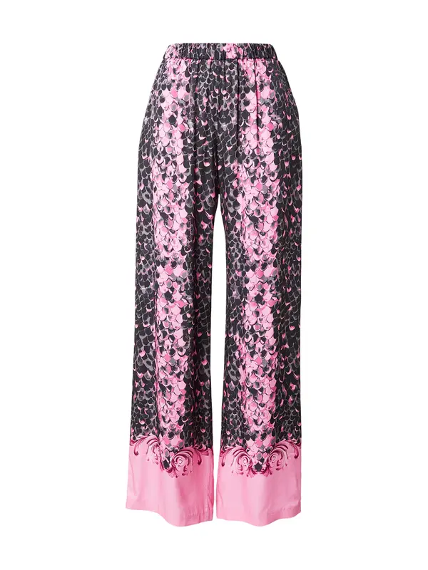 Versace Jeans Couture Versace Jeans Couture Hlače  siva / svetlo roza / črna