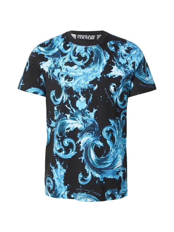Versace Jeans Couture Versace Jeans Couture Majica '80GAH6S0'  neonsko modra / črna
