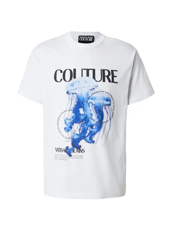 Versace Jeans Couture Versace Jeans Couture Majica 'JELLYFISH'  azur / svetlo modra / črna / bela