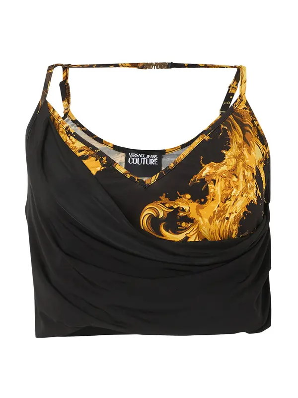 Versace Jeans Couture Versace Jeans Couture Top  rjava / kari / temno rumena / črna