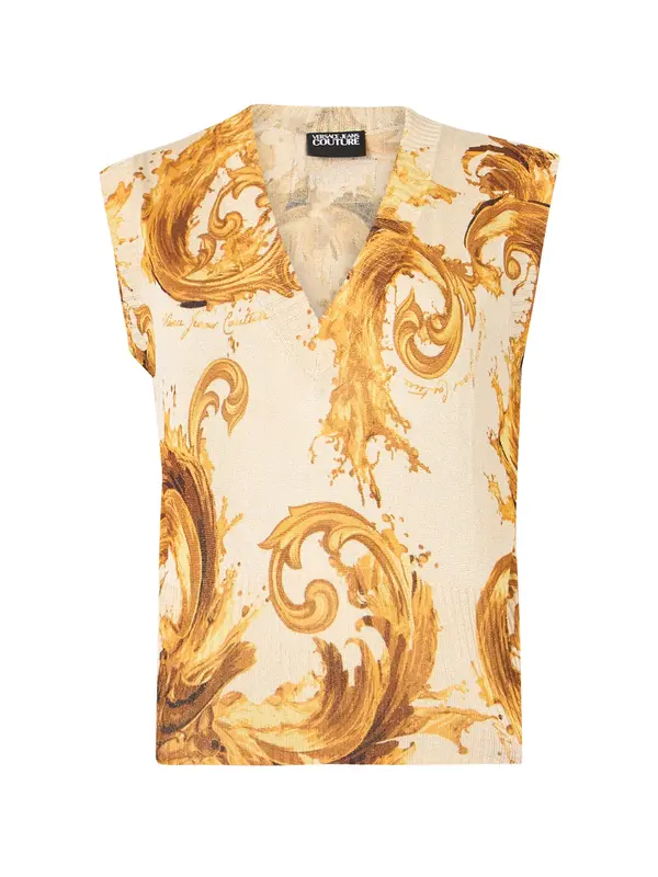 Versace Jeans Couture Versace Jeans Couture Top z naramnicami  limona / med / naravno bela