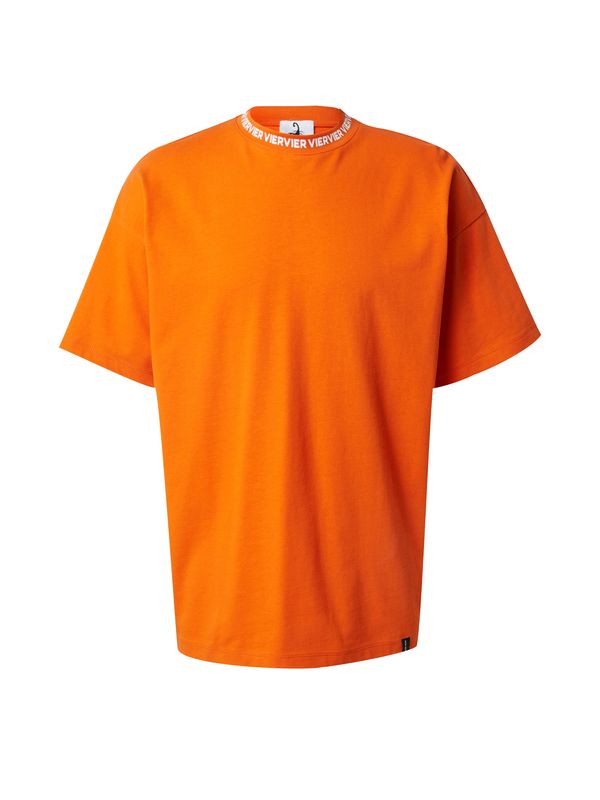 VIERVIER VIERVIER Majica 'Beren'  temno oranžna / bela