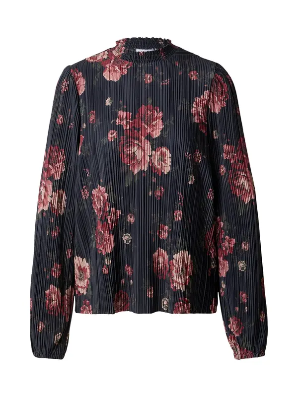 VILA VILA Bluza 'VIBLOOMIA'  oliva / burgund / pastelno rdeča / črna