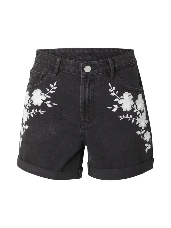 VILA VILA Kavbojke 'VIWOODY'  črn denim / bela
