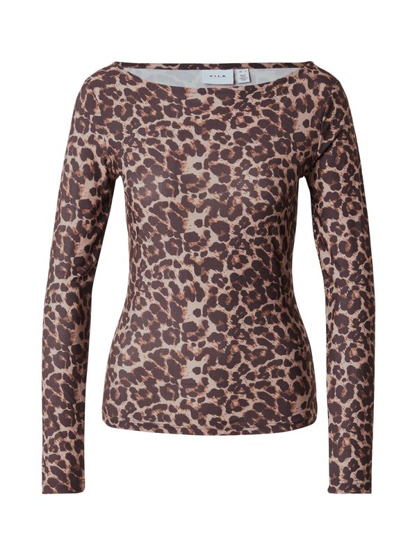 VILA VILA Majica 'VILEOA'  bež / temno bež / siva