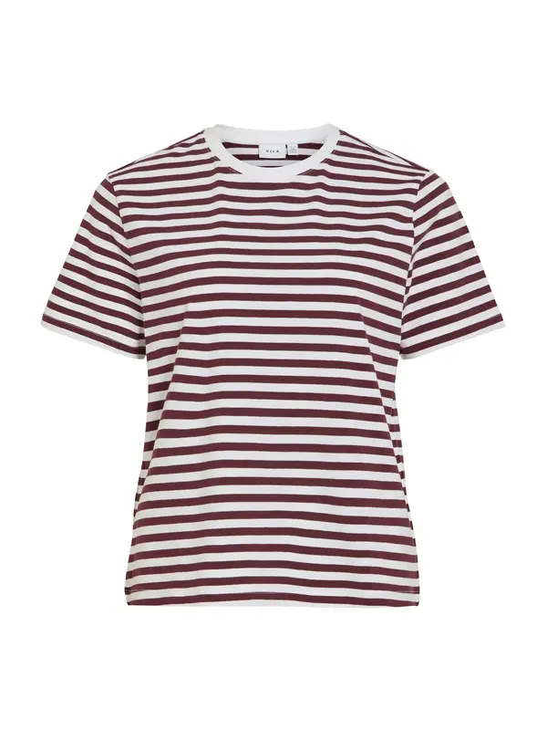 VILA VILA Majica 'VINORA'  burgund / bela
