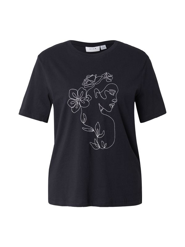 VILA VILA Majica 'VISYBIL'  črna / bela