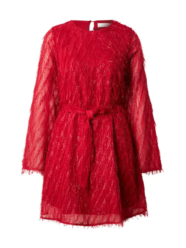 VILA VILA Obleka 'VIFEATHER'  krvavo rdeča