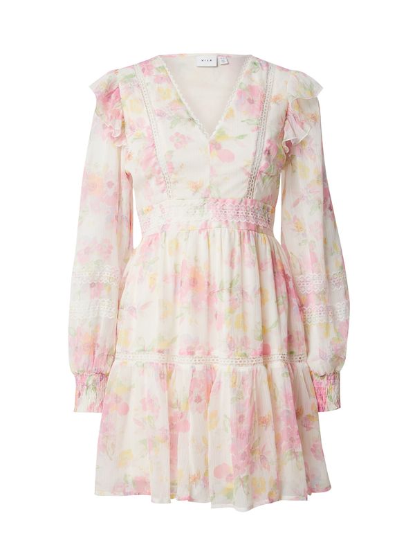 VILA VILA Obleka 'VIROMAN'  pastelno zelena / breskev / roza / bela