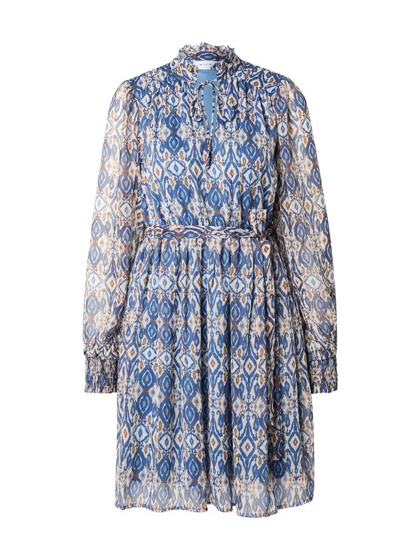 VILA VILA Obleka 'VISEFINA'  bež / ecru / modra / konjak